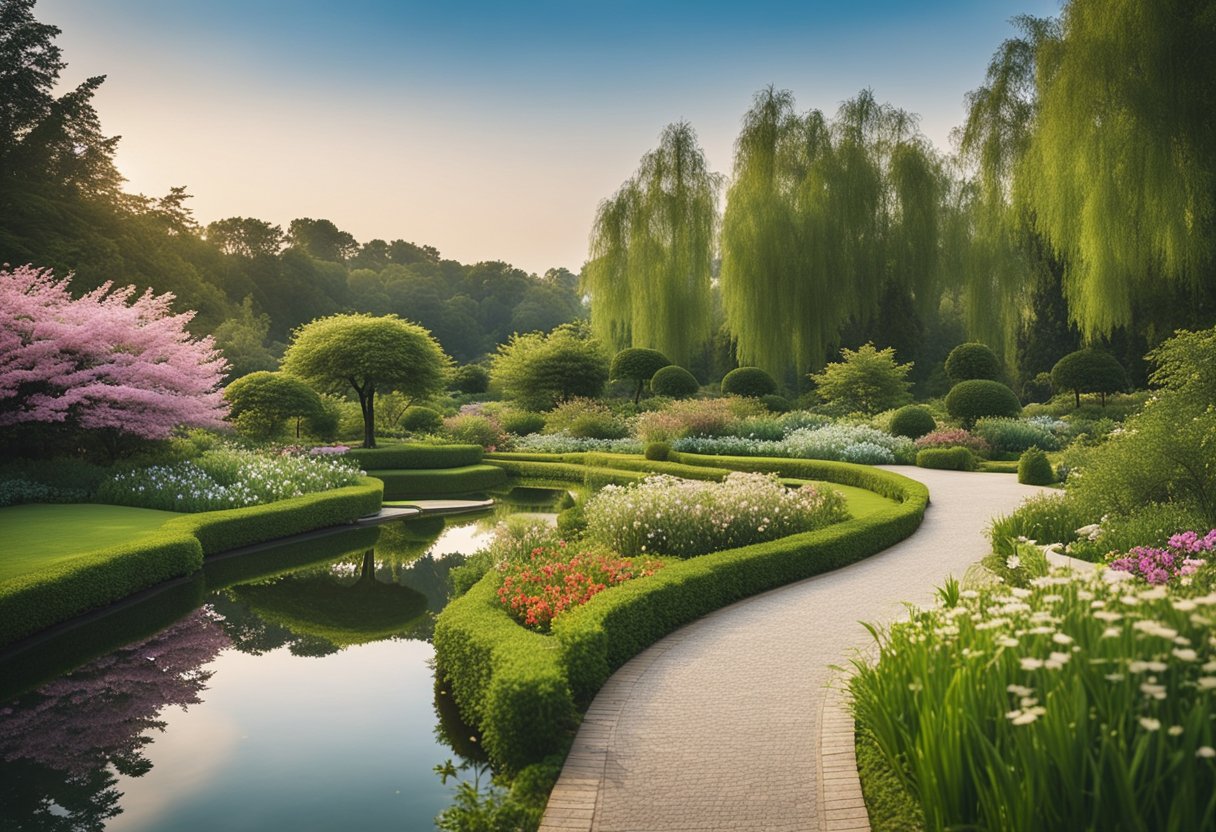 espiritualidade, paz em um jardim florido e colorido